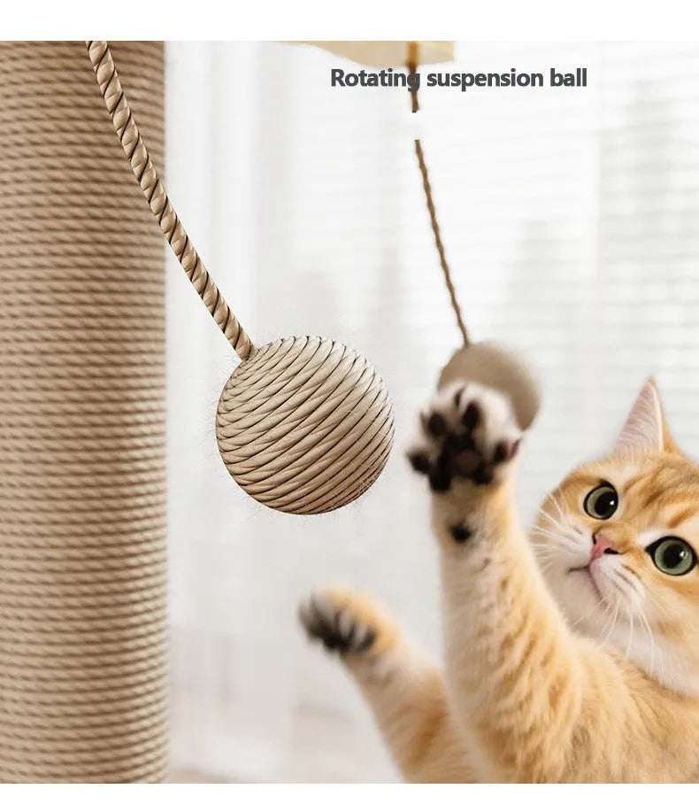 Scratch-resistant chip hanging ball cat climbing frame toy in windmill colour scheme