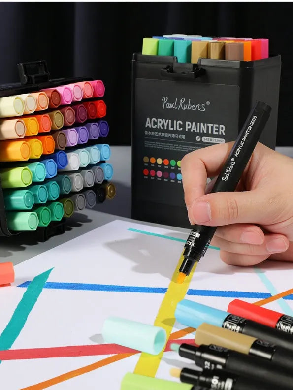 Rubens white acrylic marker pen for anime highlights on plastic prop surfaces, 14.7cm length