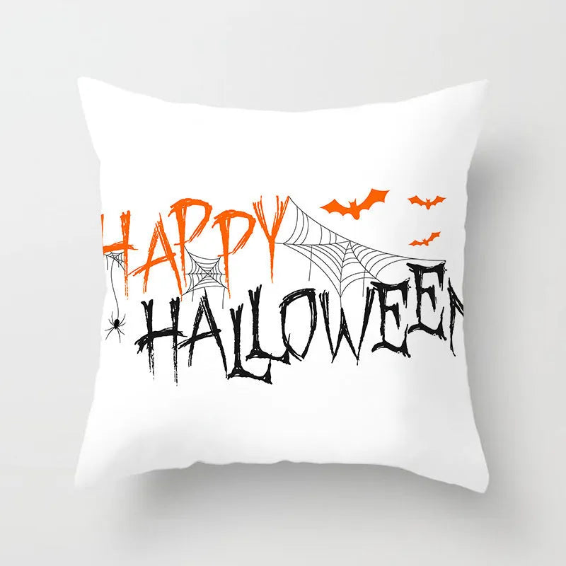 Halloween pillowcase 45x45cm in peach skin fabric with modern simple square design for living room cushion