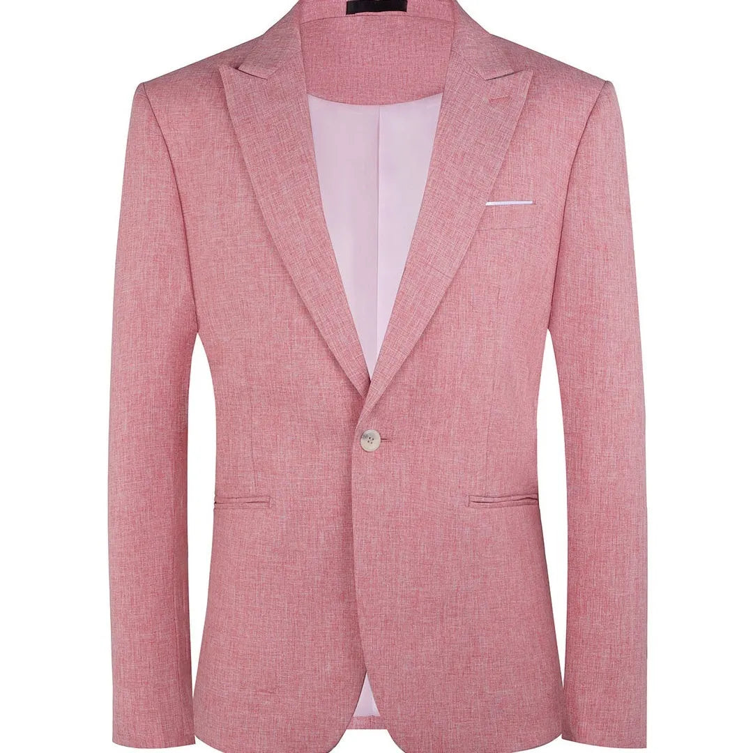 Men's western style casual suit in pink or light blue for spring and summer wear