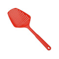 Large black nylon kitchen scoop colander strainer with 19cm diameter for draining food.