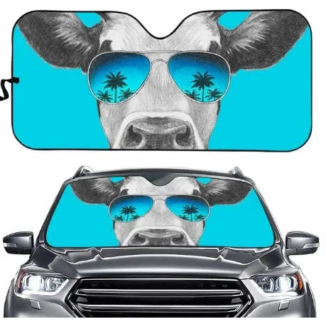 Telescopic car sun shield made from aluminium foil for front windscreen protection