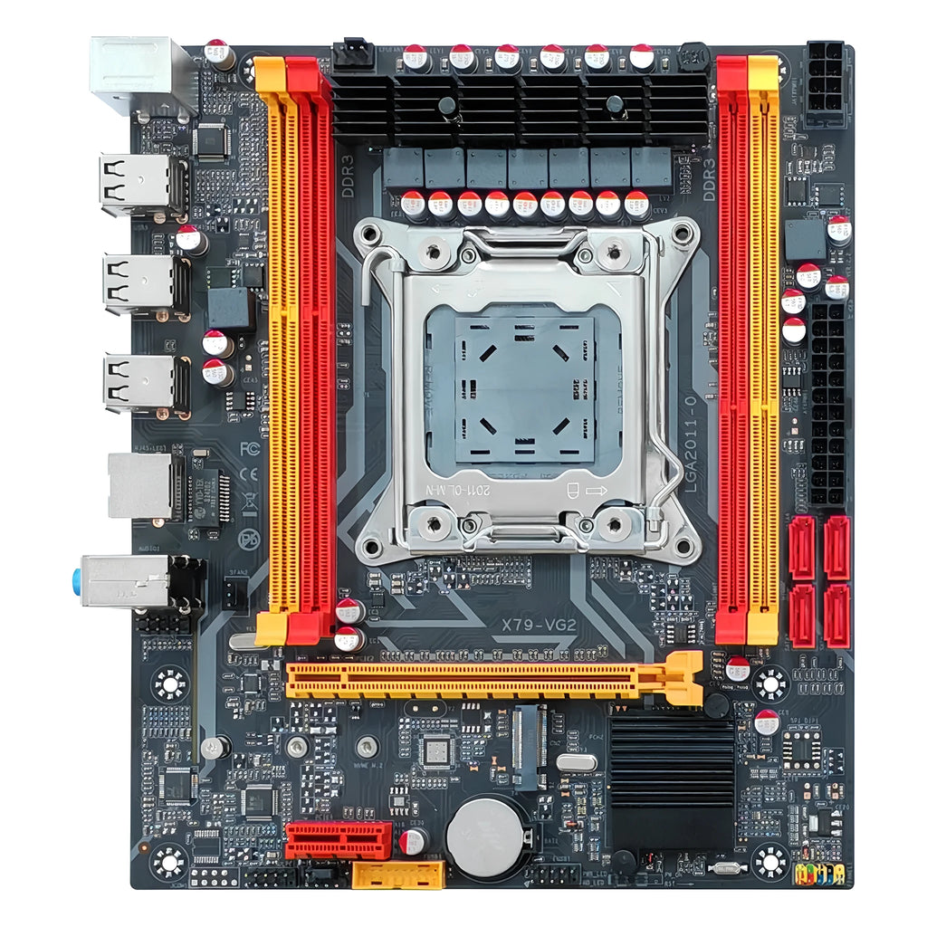 LGA 2011 MicroATX motherboard with four DDR3 memory slots and M.2 interface