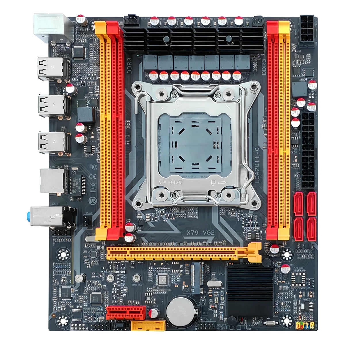 LGA 2011 MicroATX motherboard with four DDR3 memory slots and M.2 interface