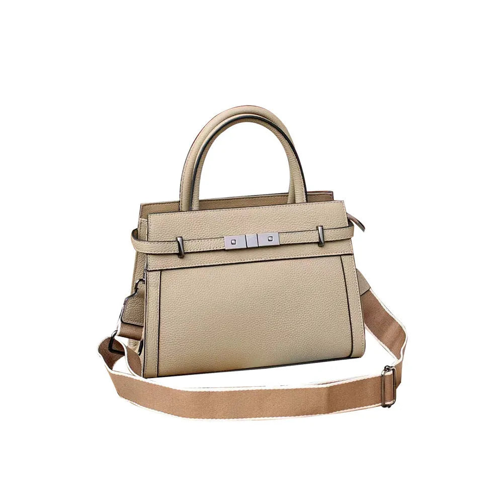 Small square genuine leather shoulder bag with zip compartments in six colour options