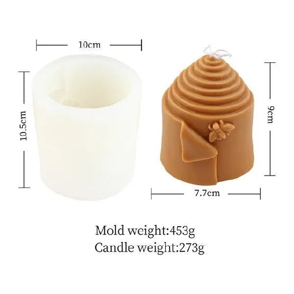3D honeycomb silicone candle mould in white, irregular shape for DIY scented candle making
