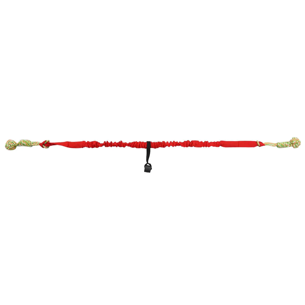 Twisted cotton rope dog toy in black, grey, or red colours for tug of war and chewing
