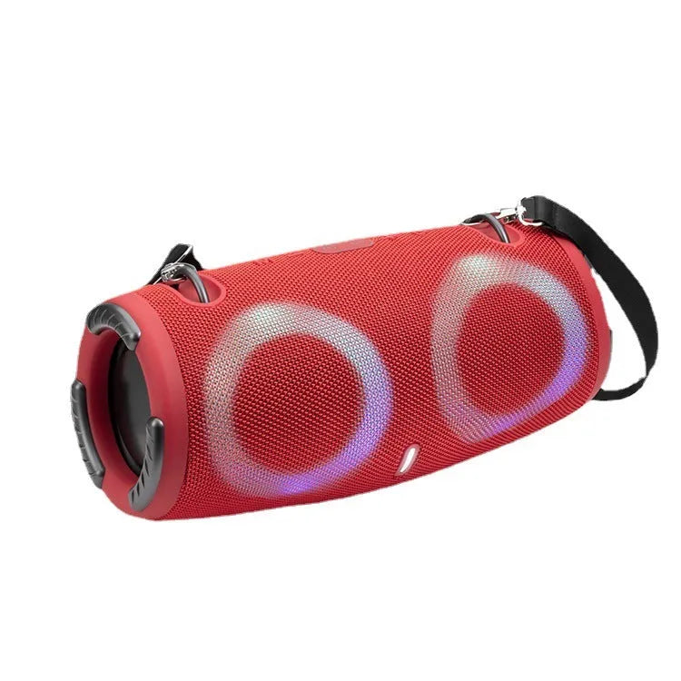 War Drum portable Bluetooth speaker with RGB coloured lights in black colour.