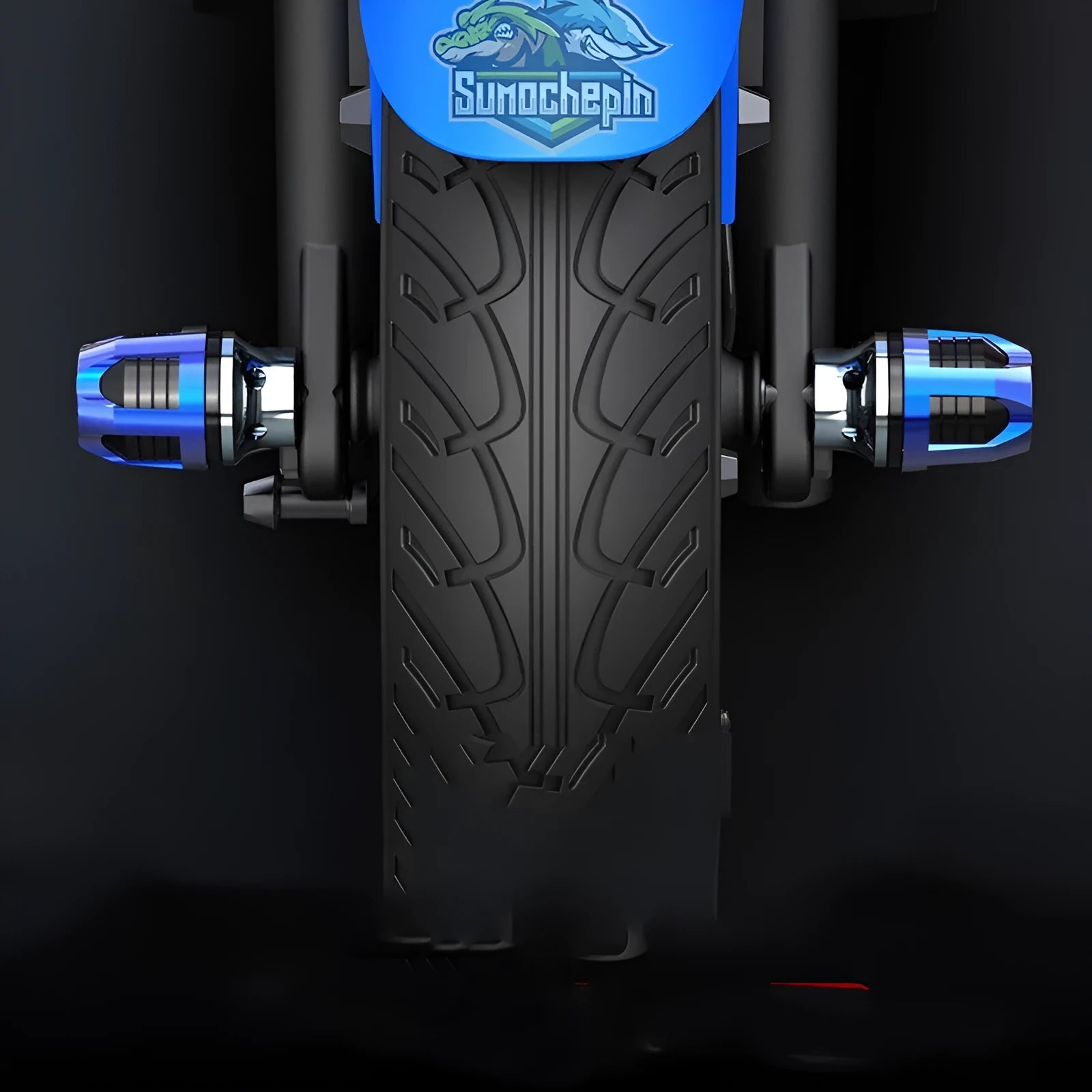Pair of CNC-machined aluminium fork cups for Maverick N1 scooter in choice of seven anodised colours
