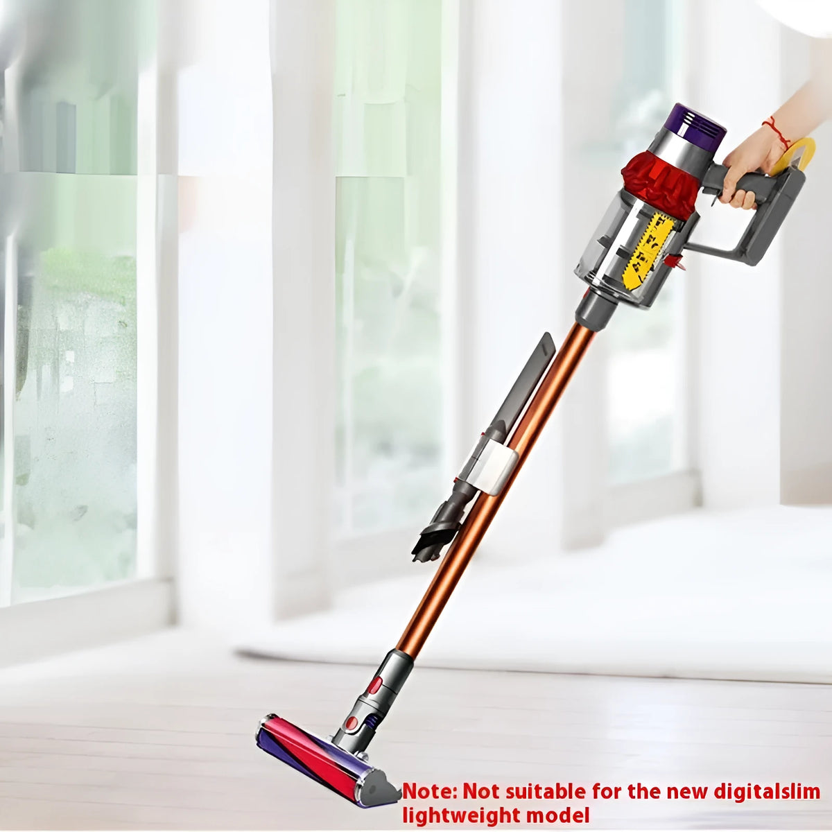 Transparent vacuum cleaner storage clip with suction mount for hair clip organisation