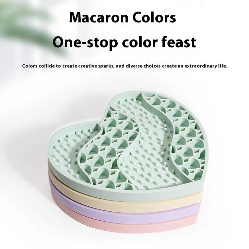 Bright bamboo green silicone dog licking mat on a light floor, textured surface with ridges, 20x18.5cm