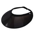 Outdoor riding helmet in black PVC with built-in sun visor, side view, sizes M and L