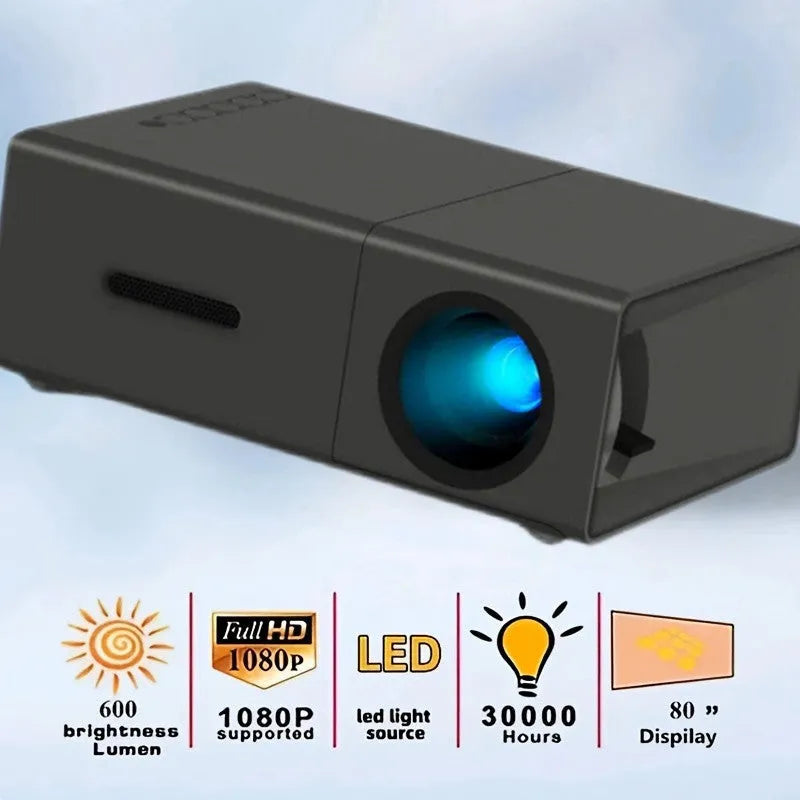 M100 Mini Projector portable home LED unit with remote control in black or white colour