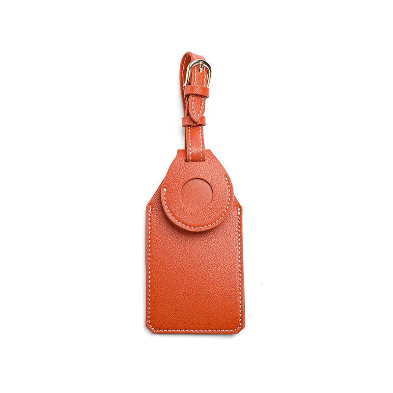 PU PVC luggage tag protective cover in black, brown and orange colour options