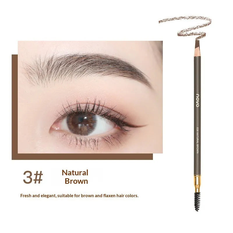 Natural Shaping Machete Smudge-proof Double-ended Eyebrow Pencil in four shades with spoolie brush
