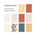 Pack of 50 retro collage material note papers in dessert colours like red plum and caramel, each sheet 56mm by 83mm.
