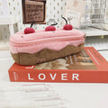 Cherry Cake velvet plush pencil bag with Korean style design and zipper closure