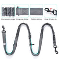 Black outdoor dog walking set with waist bag and adjustable leash on nylon material