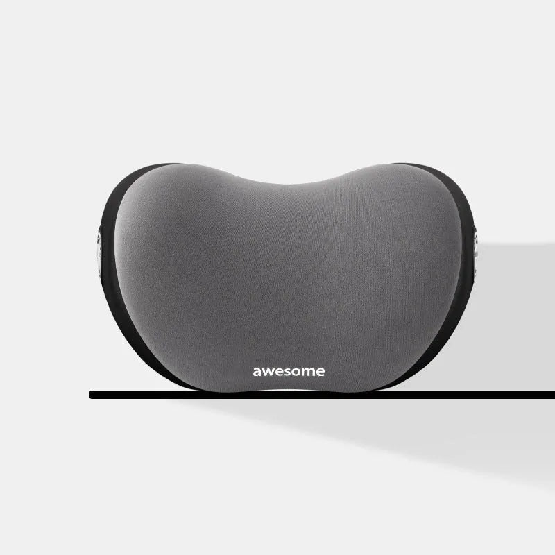 Car headrest and lumbar support pillow set in cloth material, shown in available colours.