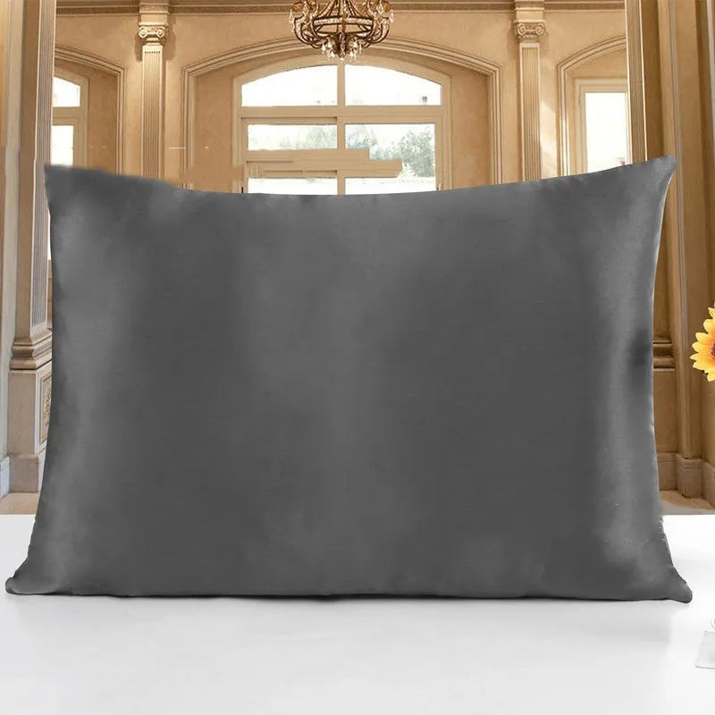 19 M style double-sided silk pillowcase shown in one of 14 available colours.