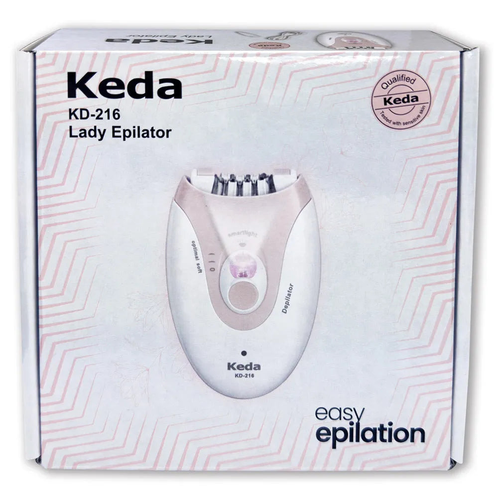 KEDA-216 colour USB electric hair removal device with charger and cleaning brush