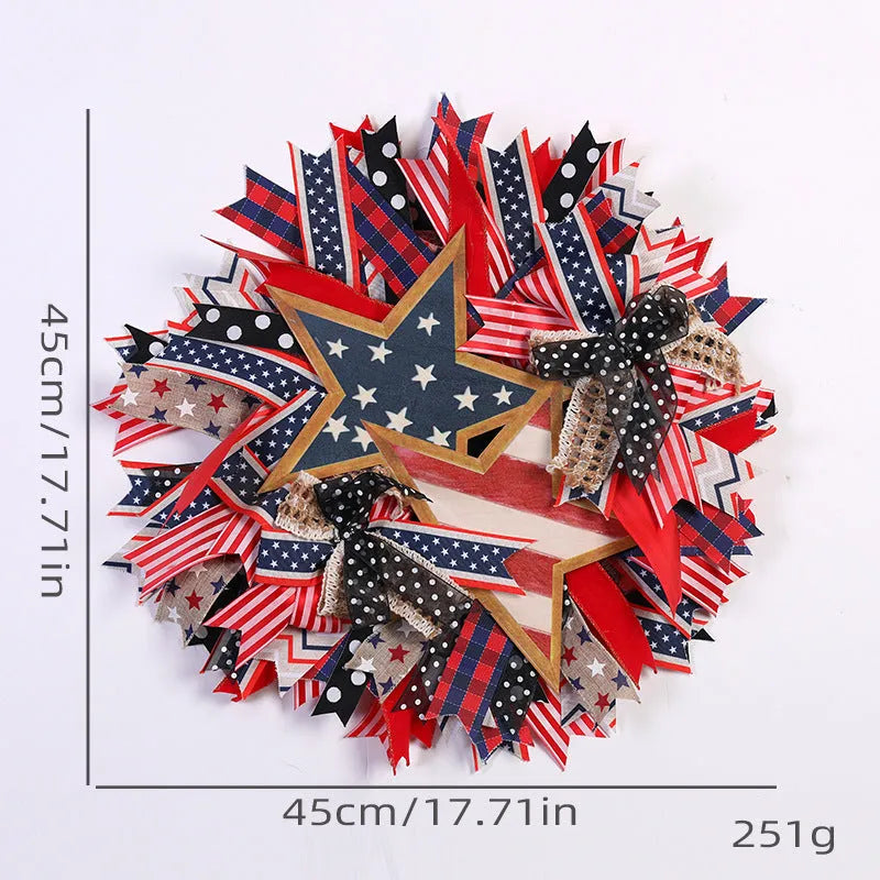 Holiday atmosphere decoration cloth vine ring wall hanging Independence Day Garland on a door