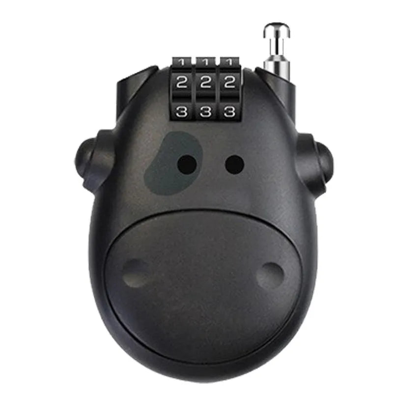 Retractable helmet lock with ABS plastic housing and extended wire rope