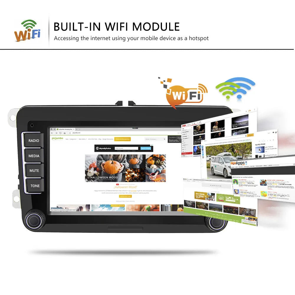 Universal 7-inch Android car player navigator for Volkswagen dashboard installation