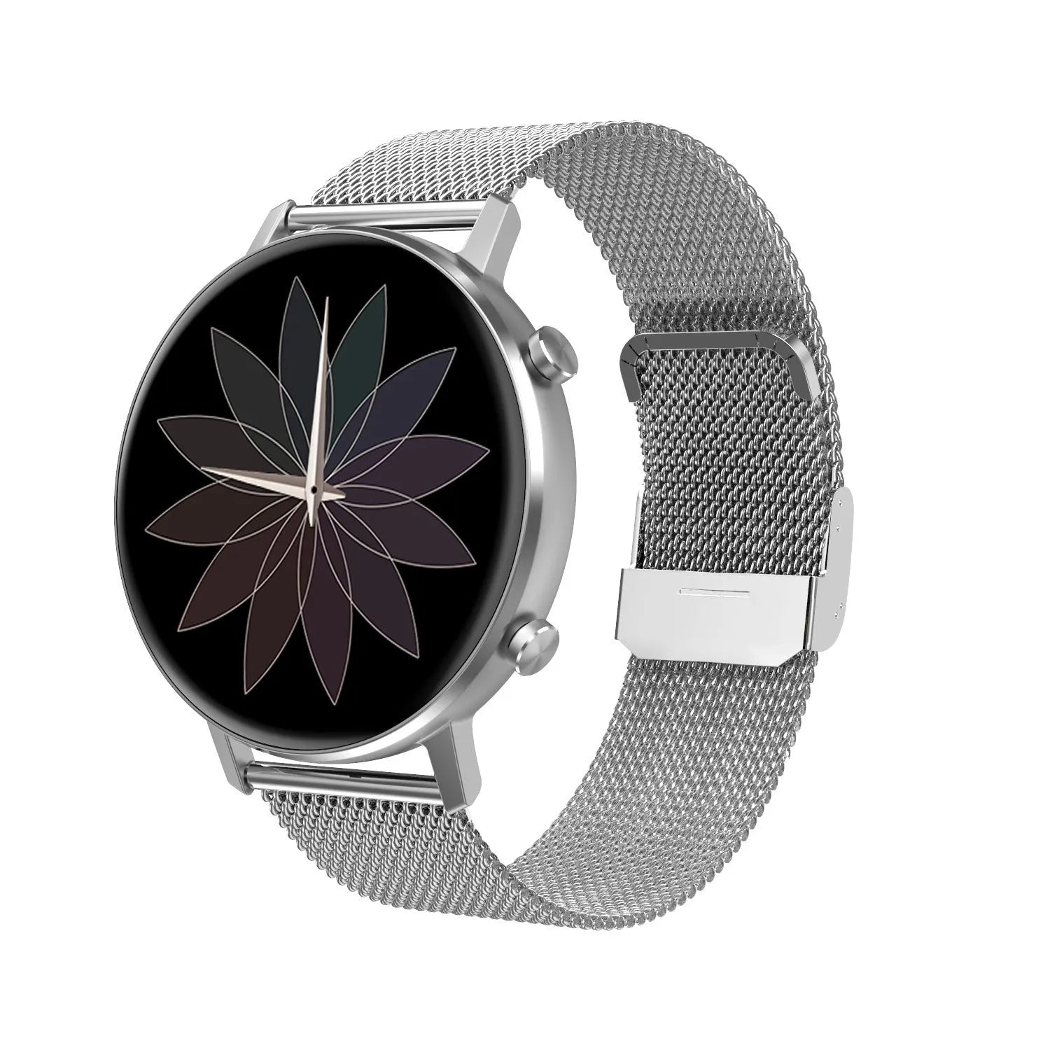 DT96 smart bracelet fitness tracker with steel strap on wrist, showing 1.3-inch screen