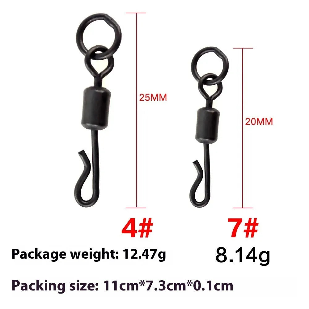 Carp fishing Q-type swivel connector stainless steel single circle 20 pack