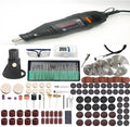 180W electric rotary tool with black body, 186 accessories, chuck size 0.5-3.2 mm, for carving and grinding crystal jade stone wood