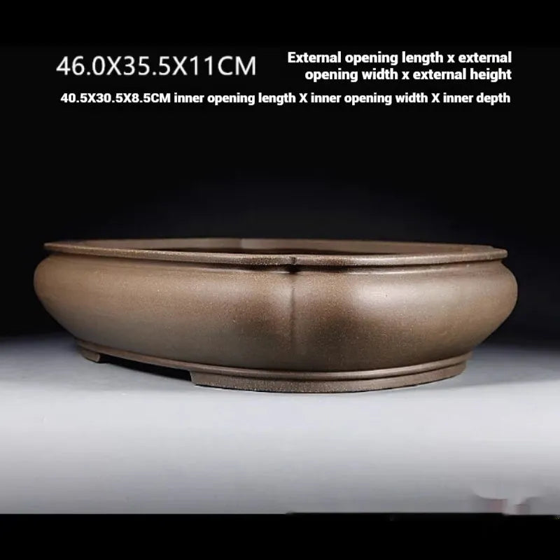Handmade antique papaya-shaped purple clay flower pot with 46cm dimensions