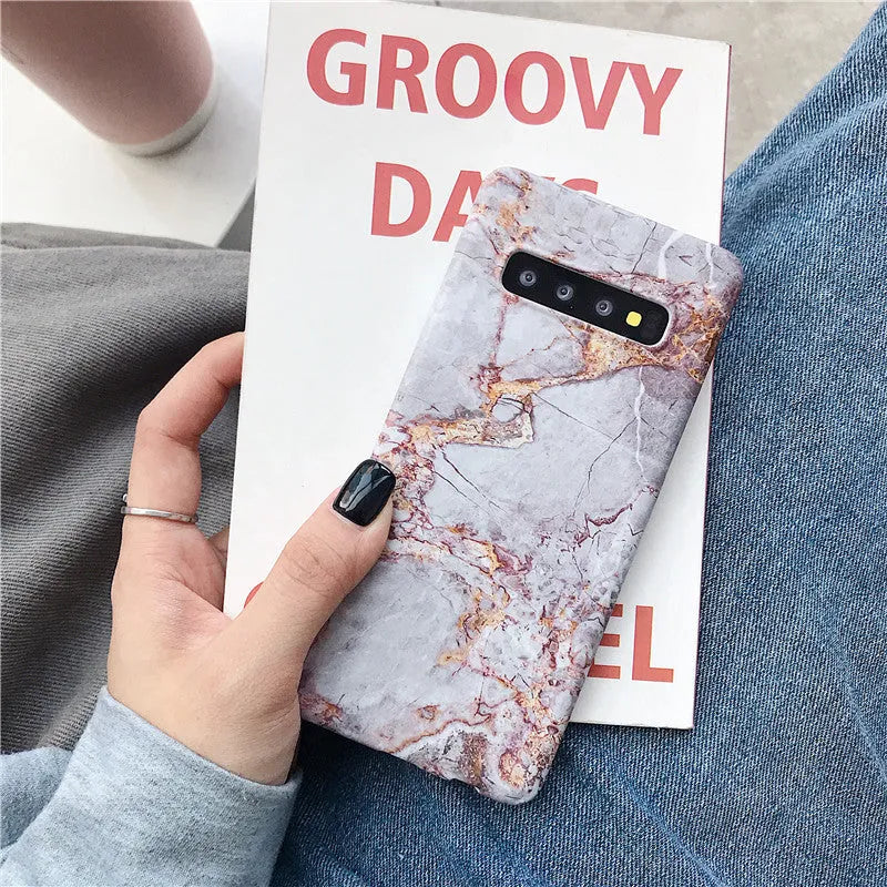 Marble pattern hard phone case for Samsung Galaxy smartphones showing abstract swirl design
