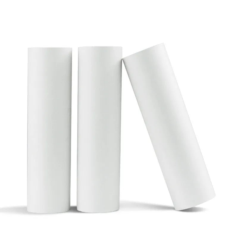 Pack of three 110mm x 30mm thermal paper rolls with adhesive backing