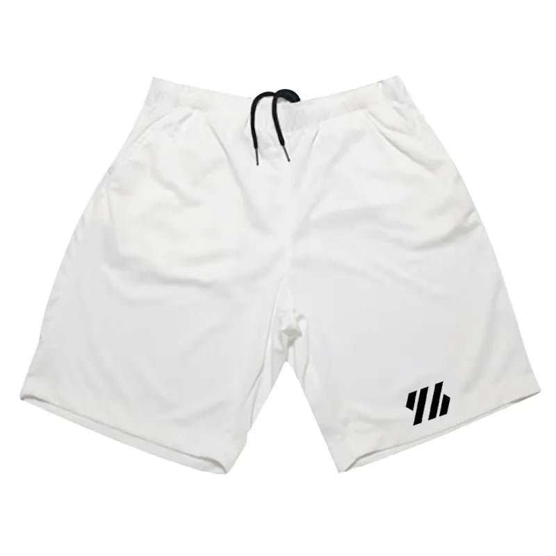 Men's metal silk fabric sports shorts in loose fit for running, shown in army green colour.