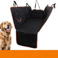 Pet car cushion fabric mat with seatbelt opening shown in black and grey colour options