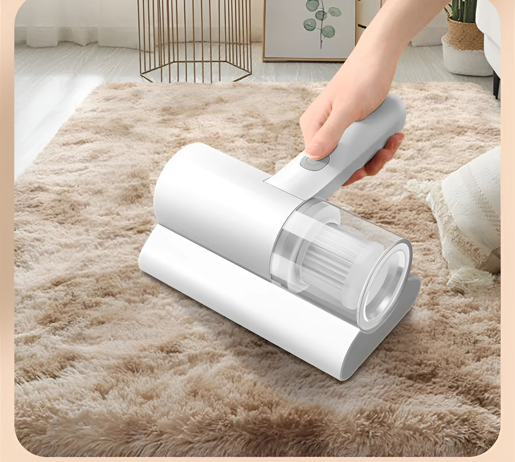 White wireless mite removal instrument with UV sterilization and 300W vacuum for household bed cleaning