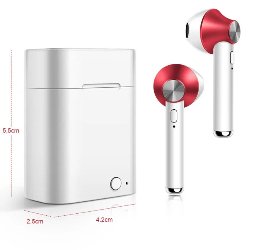 Wireless sports Bluetooth headset earbuds in five metallic colour options