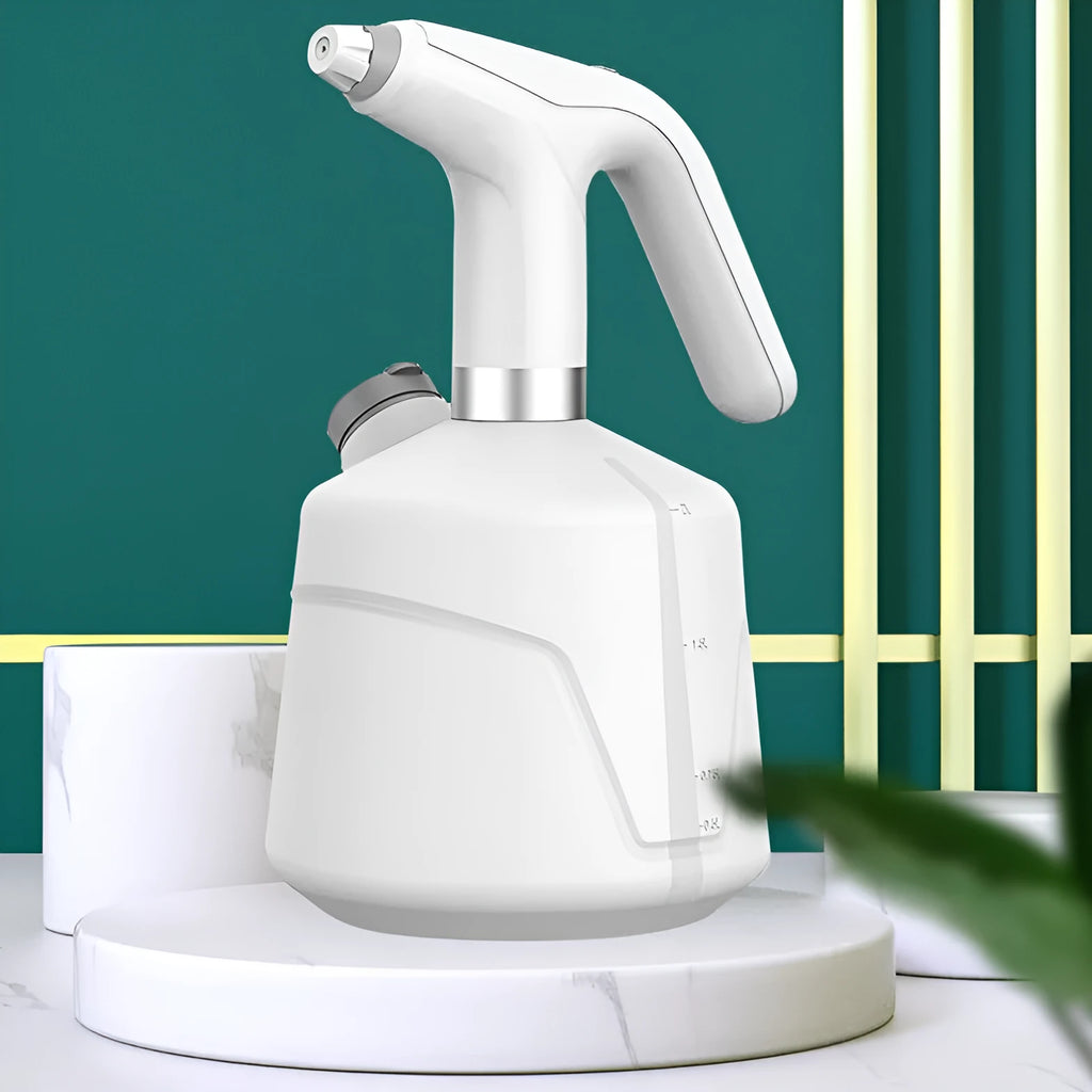 Electric watering flower sprayer 2L capacity in white plastic for gardening