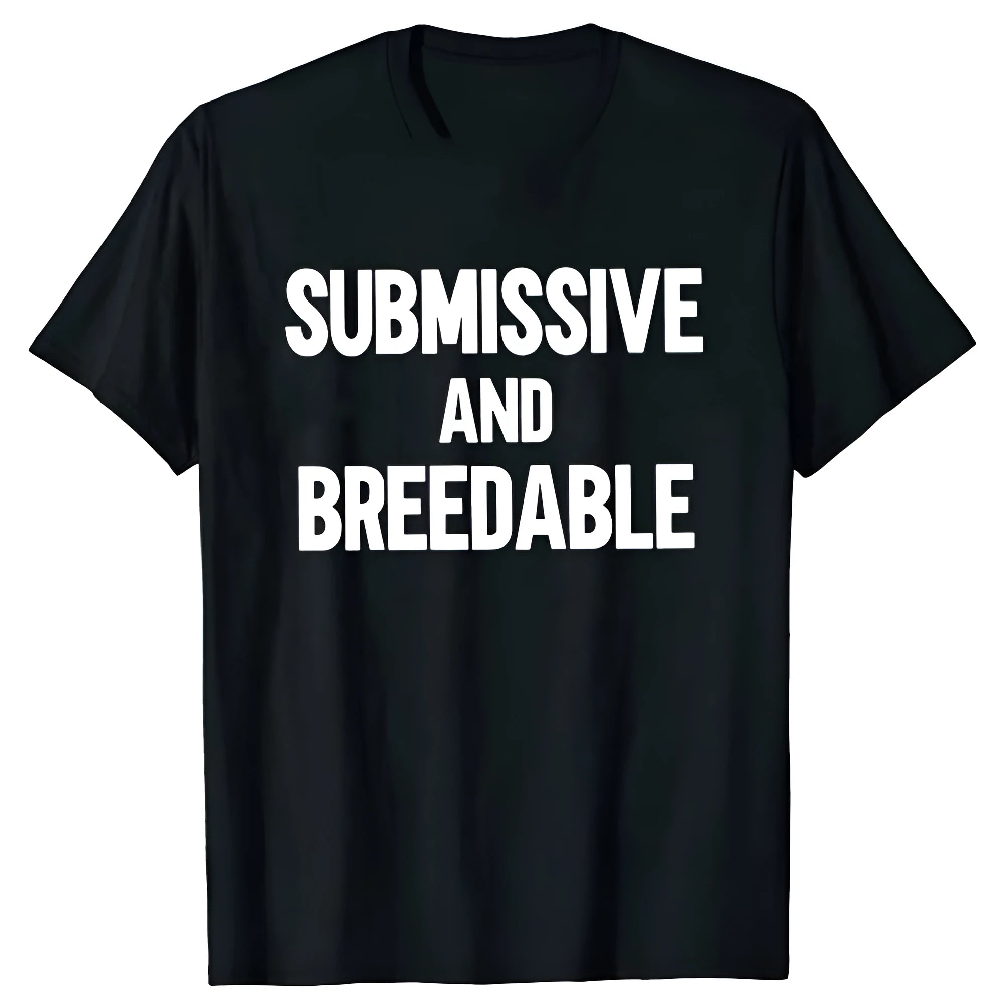 A loose fit men's cotton t-shirt with a short sleeve and a printed humour design, shown in a black colour variant.