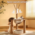 Wooden cat climbing frame with integrated space capsule in luxury colour