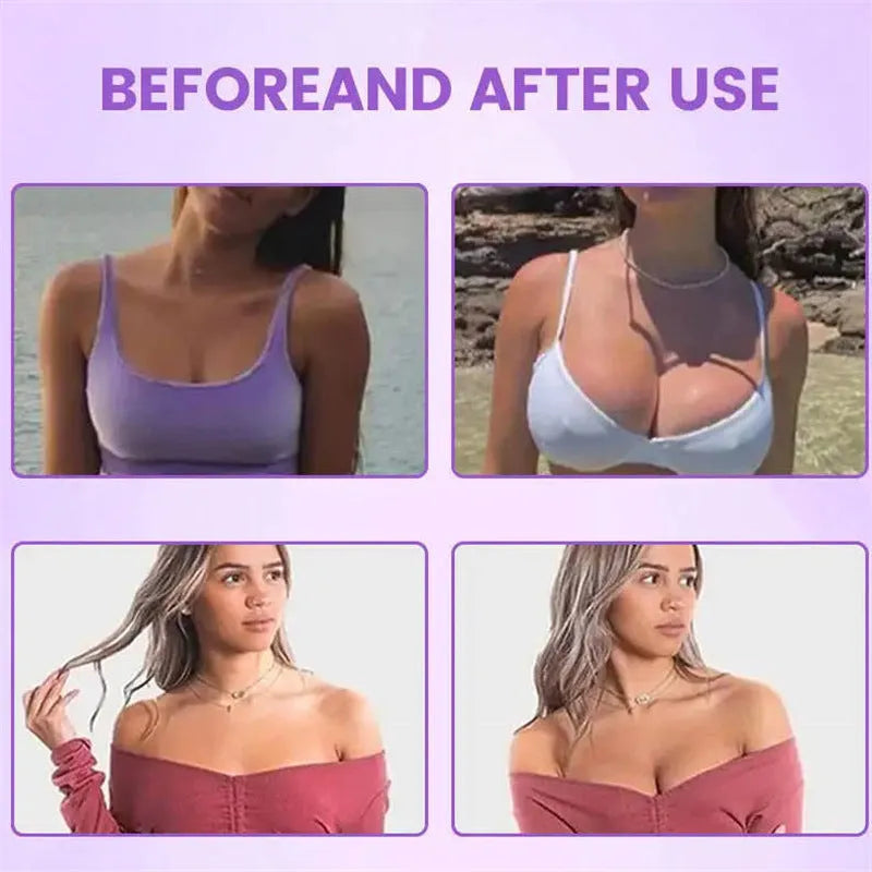 Single pair adhesive chest tightening breast enhancement patches for contouring