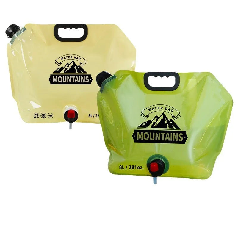 Outdoor water storage bag thickened car portable 8L capacity waterproof fabric for hiking camping