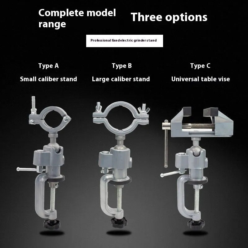 Small flat 360 rotating universal clamp-on bench vise in tungsten steel with bracket type clamp