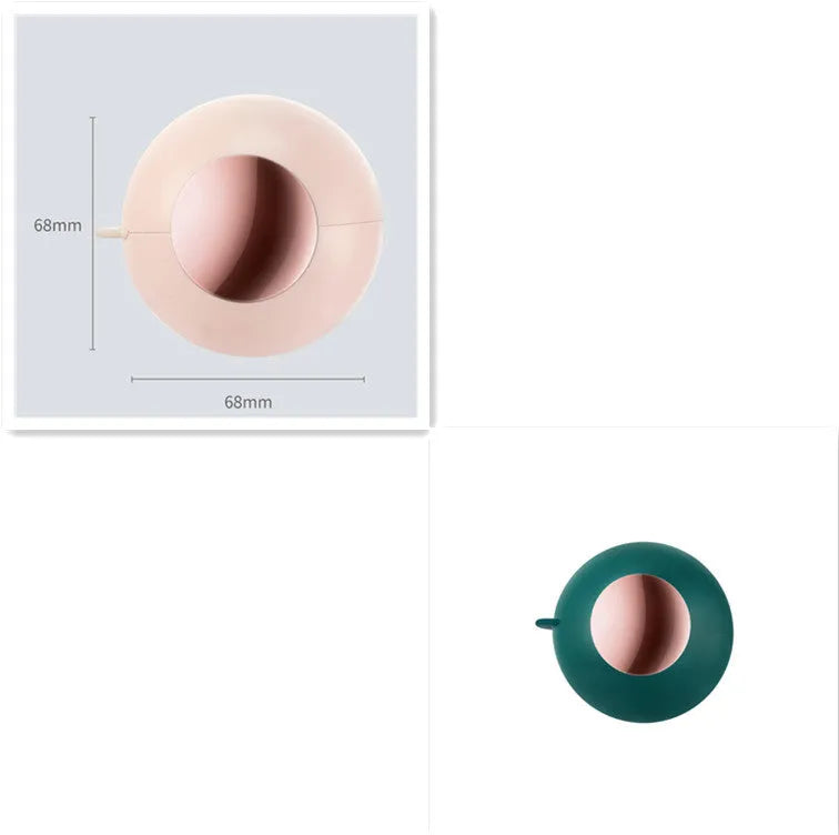 Green gold reusable gel lint roller ball for removing pet hair and lint from fabrics.