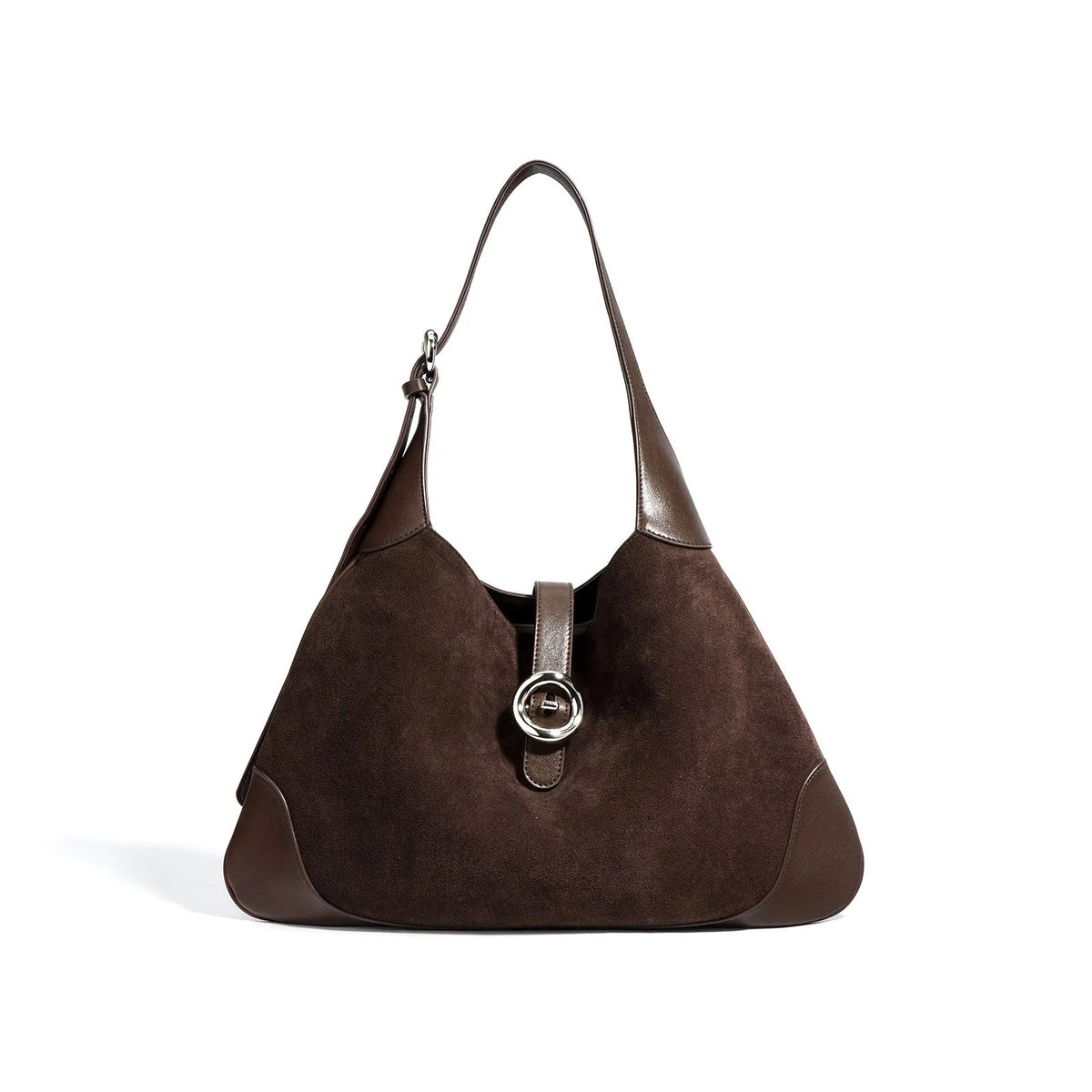 New shoulder bag retro commuter cowhide niche oval shape matte finish black colour with single strap