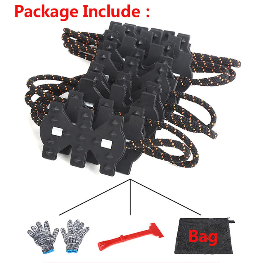 Magic Chain Black Snow Chain set of four emergency snow chains for car tyres 165-285mm