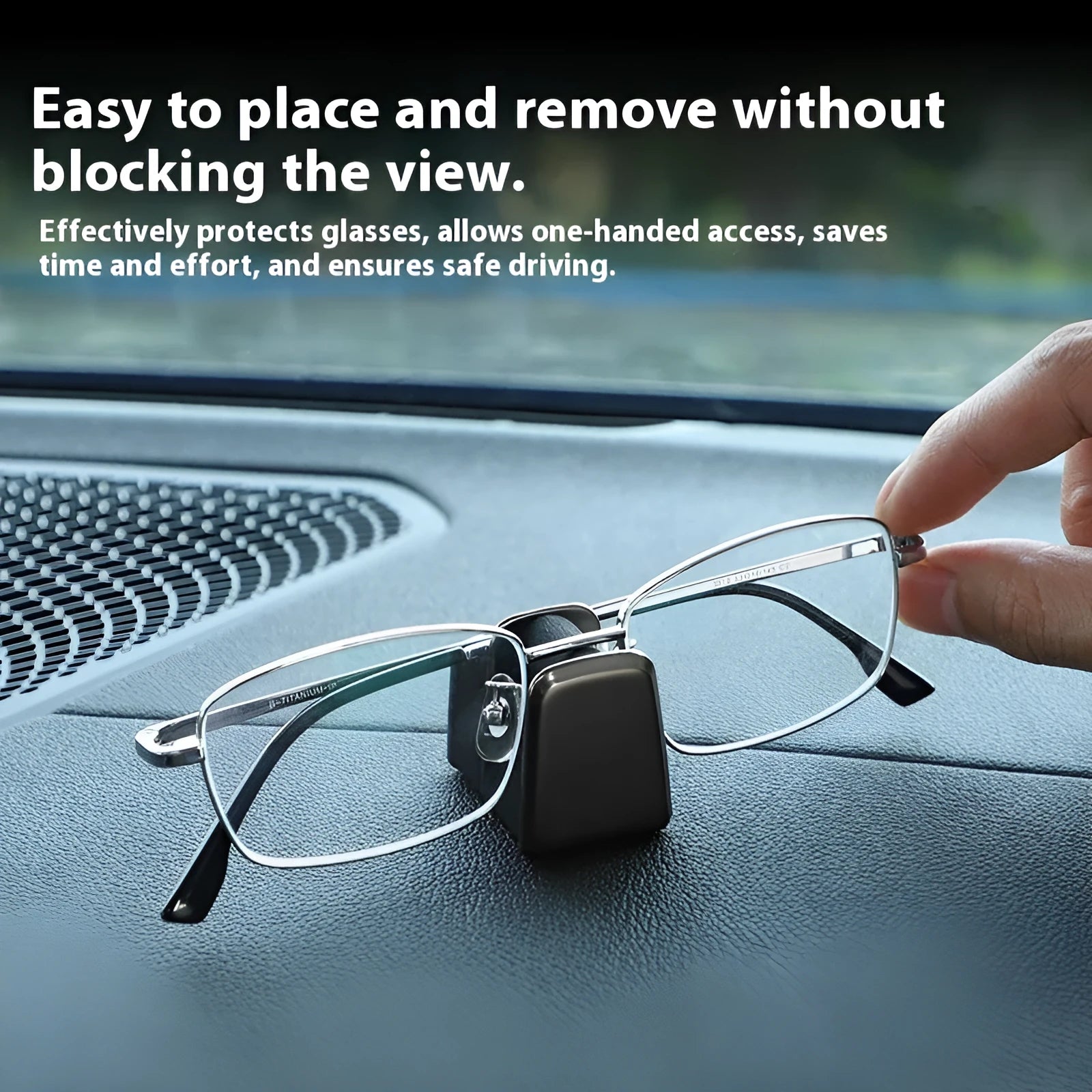 Car dashboard glasses clip nose pad holder in zinc alloy leather