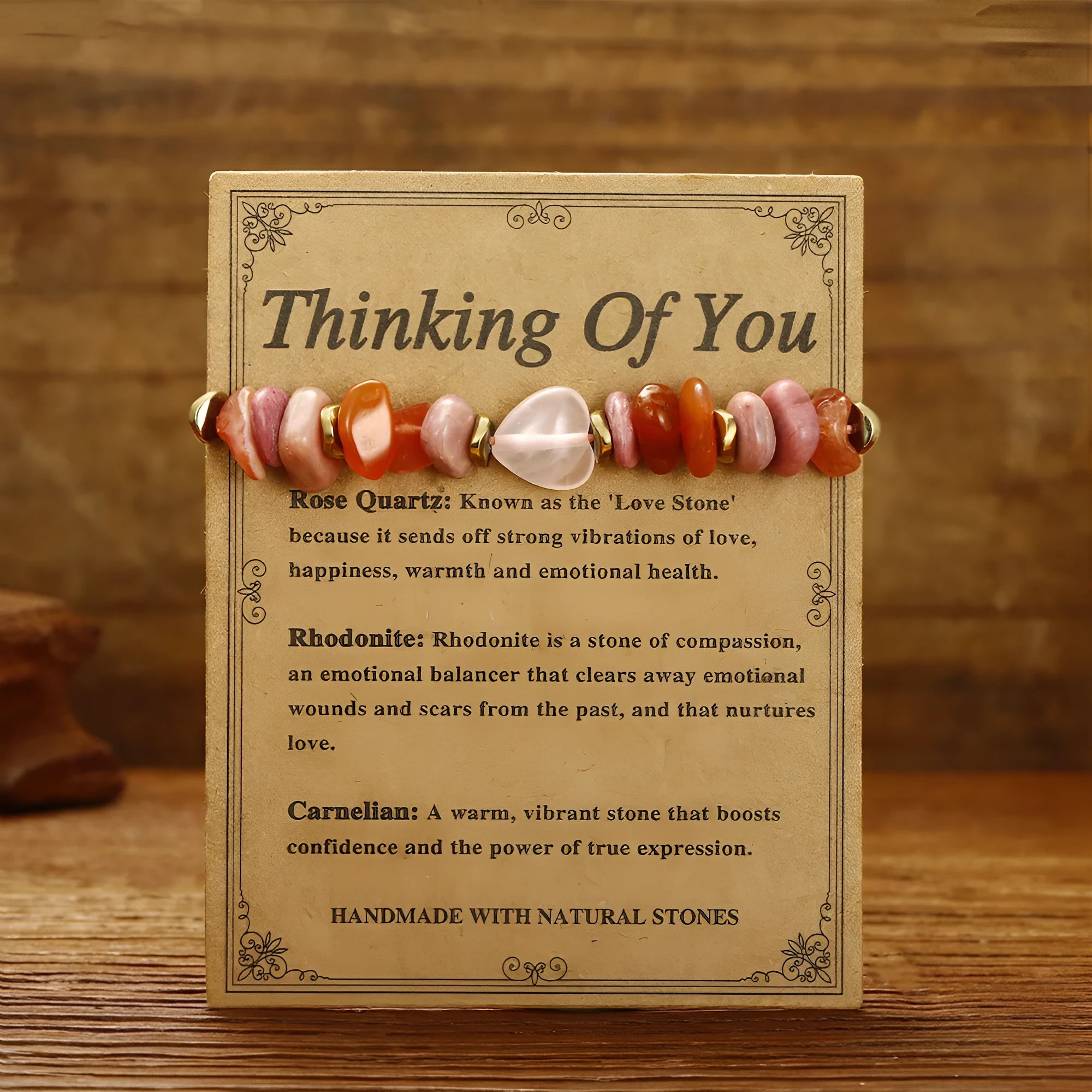 Handcrafted geometric stone bead bracelet for women showing eight style variations