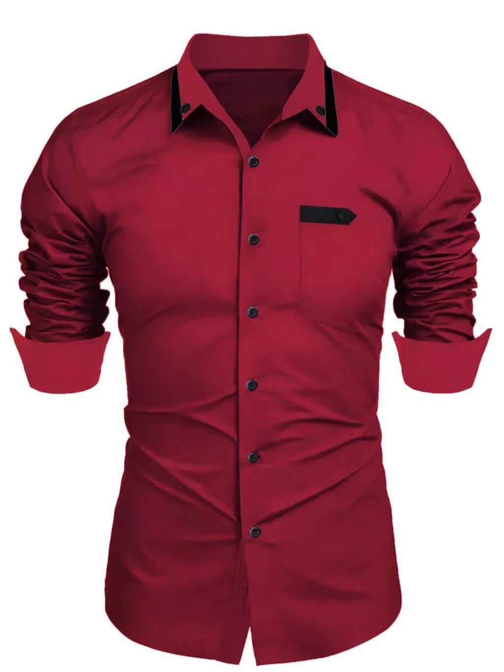 Men's casual long-sleeved cotton blend shirt in loose cardigan style, available in 8 colours and sizes S to XXXL